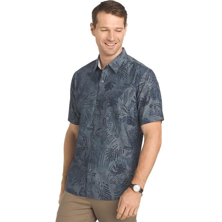 Big & Tall Van Heusen Untucked Regular-fit Button-down Shirt, Men's, Size: 3xl Tall, Blue