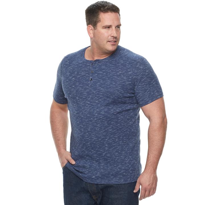 Big & Tall Apt. 9&reg; Slubbed Henley, Men's, Size: M Tall, Blue
