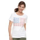 Women's Croft & Barrow&reg; Crewneck Graphic Tee, Size: Large, Natural