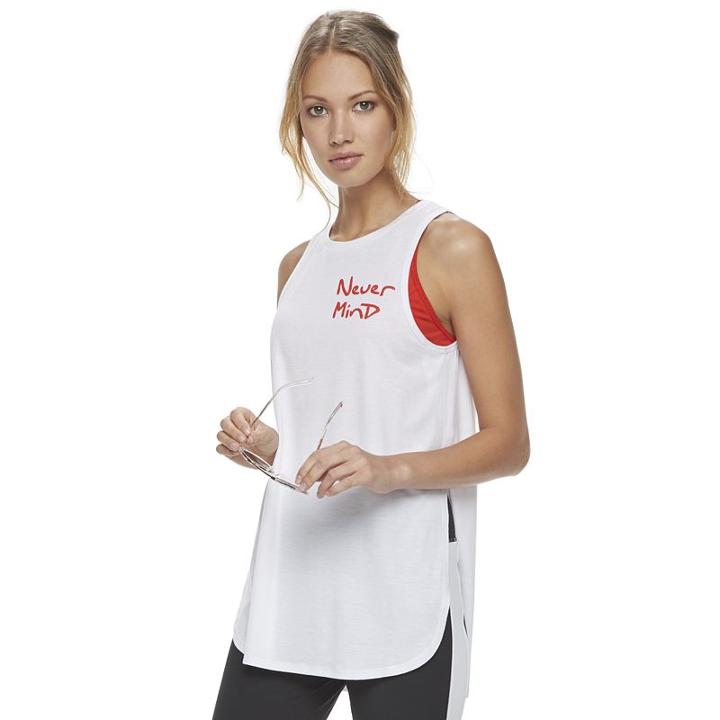 Madden Nyc Juniors' Never Mind Graphic Muscle Tank, Girl's, Size: Large, Natural