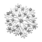 Silver Tone Simulated Crystal Snowflake Pin, Women's
