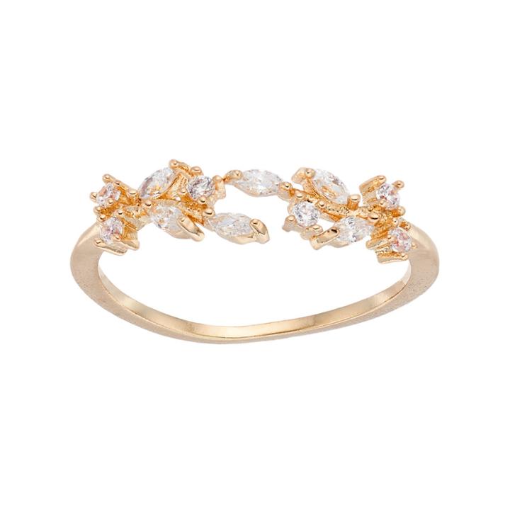 Lc Lauren Conrad Cubic Zirconia Branch Ring, Women's, Size: 7.50, Gold