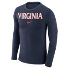 Men's Nike Virginia Cavaliers Marled Long-sleeve Dri-fit Tee, Size: Xl, Blue (navy)