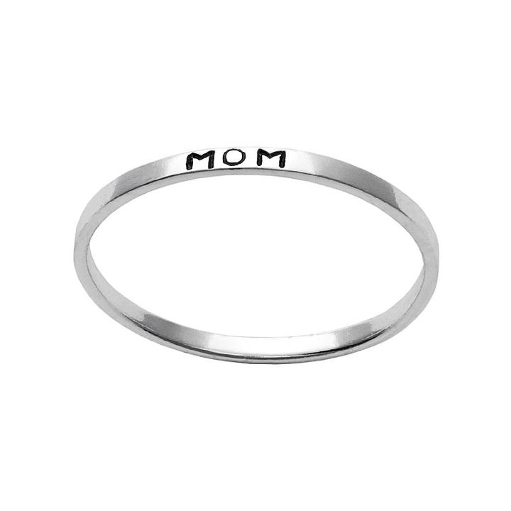 Itsy Bitsy Sterling Silver Mom Ring, Women's, Size: 8, Grey