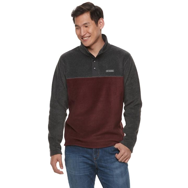 Men's Columbia Flattop Ridge Quarter-snap Fleece Pullover, Size: Small, Brt Purple