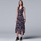 Petite Simply Vera Vera Wang Pleated High-low Maxi Dress, Women's, Size: Xl Petite, Oxford
