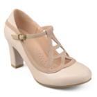 Journee Collection Nile Women's High Heel Mary Jane Shoes, Size: Medium (6.5), Lt Beige