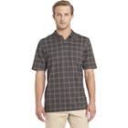 Men's Arrow Classic-fit Windowpane Polo, Size: Small, Black