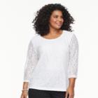 Plus Size Cathy Daniels Lace Top, Women's, Size: 1xl, White Oth
