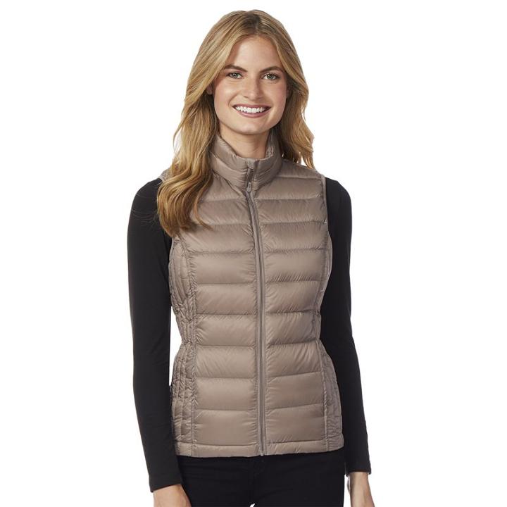 Women's Heat Keep Down Puffer Vest, Size: Small, Med Red