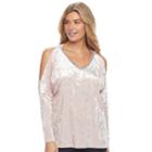 Women's Juicy Couture Cold Shoulder Velvet Top, Size: Xs, Purple