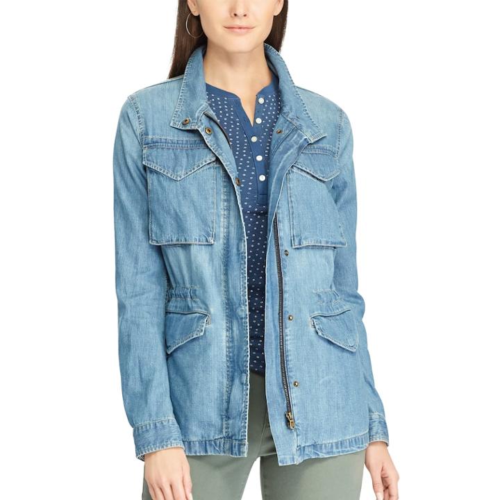 Women's Chaps Anorak Jacket, Size: Large, Blue