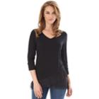 Women's Apt. 9&reg; Asymmetrical Top, Size: Medium, Black