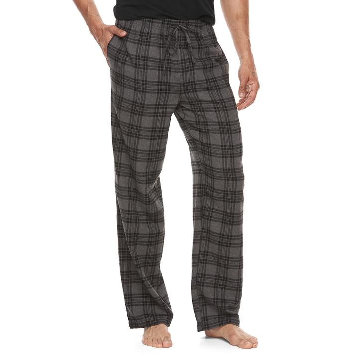 Men's Croft & Barrow&reg; Flannel Lounge Pants, Size: Xl, Dark Grey