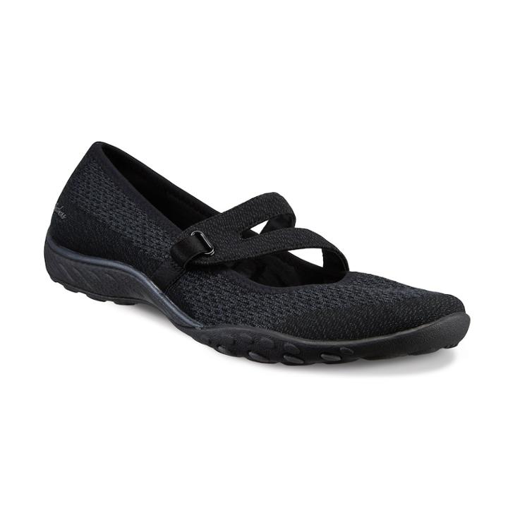 Skechers Relaxed Fit Breathe Easy Lucky Lady Women's Mary Jane Shoes, Size: 7, Grey (charcoal)