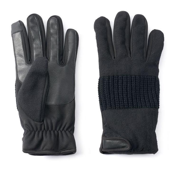Men's Apt. 9&reg; Wool-blend Gloves, Size: Medium/large, Black