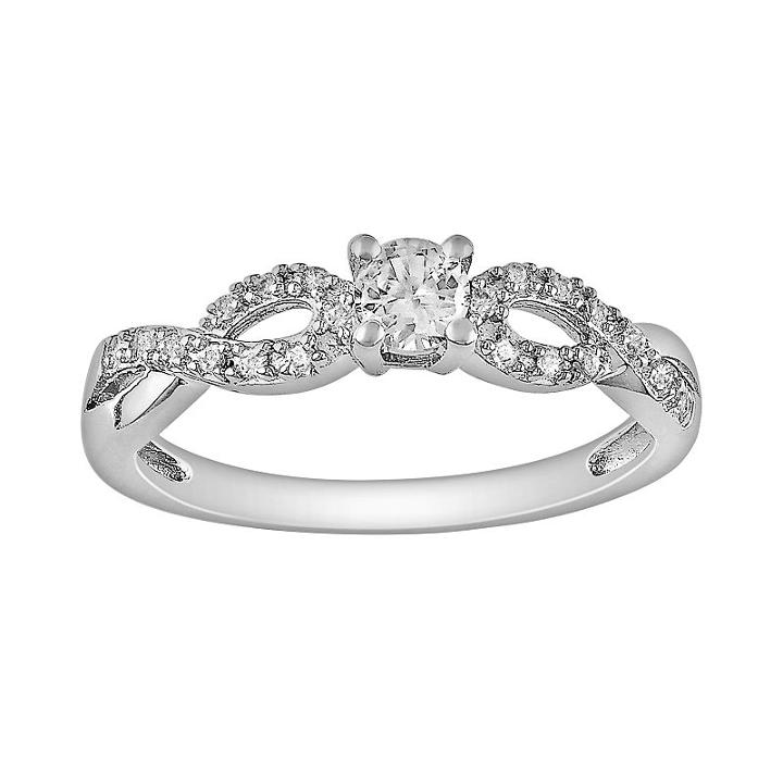 Sterling Silver Lab-created White Sapphire And Diamond Accent Infinity Ring, Women's, Size: 6