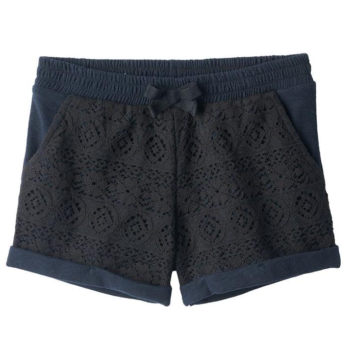 Girls 4-10 Jumping Beans&reg; Lace Front Shorts, Girl's, Size: 7, Black