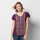Women's Sonoma Goods For Life&trade; Embroidered Graphic Tee, Size: Xs, Med Purple