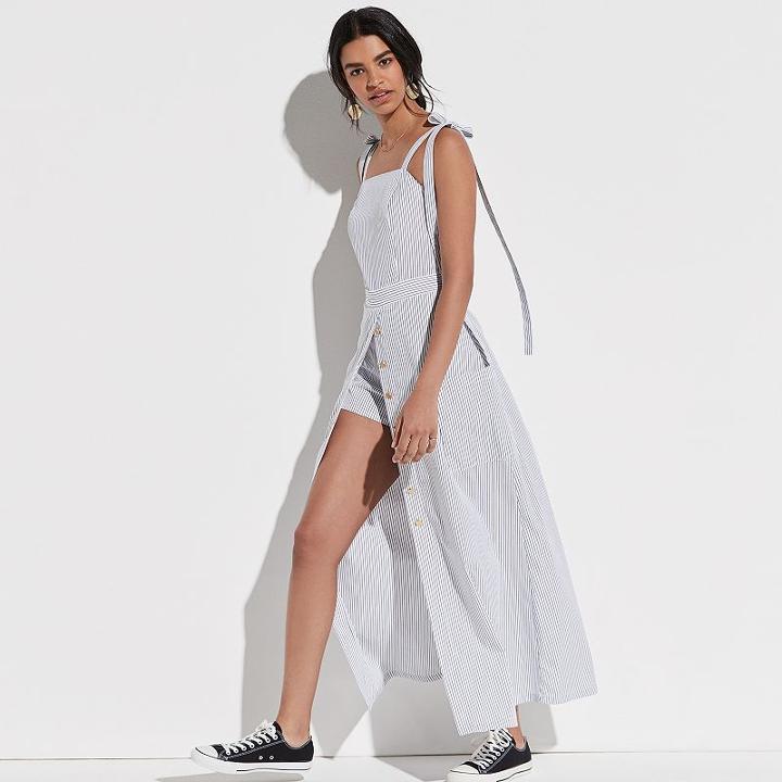 K/lab Tie Shoulder Maxi Romper, Teens, Size: Xs, White
