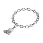 Fiora Stainless Steel Florida Gators Heart Charm Bracelet, Women's, Size: 8, Grey