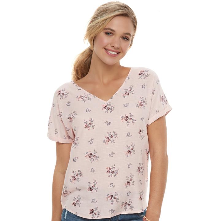 Juniors' So&reg; Dolman Sleeve V-neck Tee, Teens, Size: Xl, Black