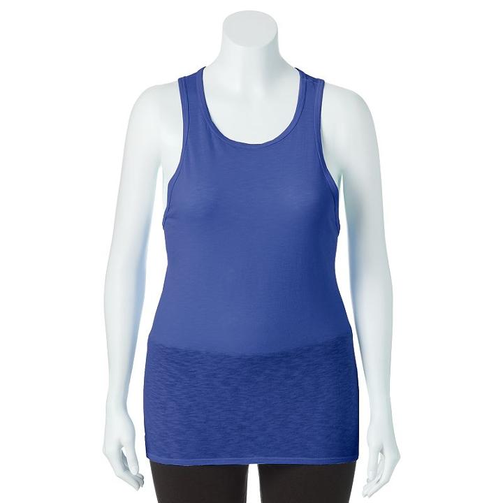 Juniors' Plus Size So&reg; High Neck Slub Tank Top, Girl's, Size: 3xl, Dark Blue