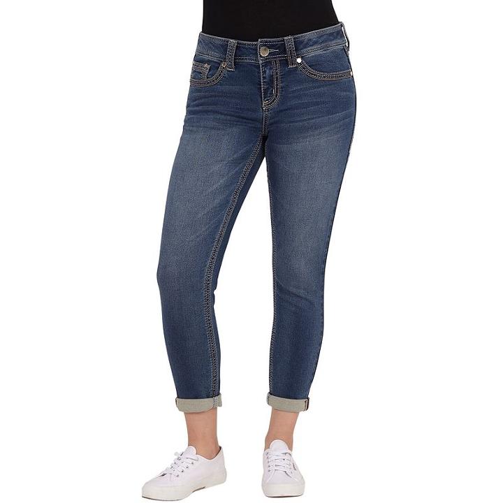 Women's Seven7 Cuffed Skinny Jeans, Size: 8, Med Blue