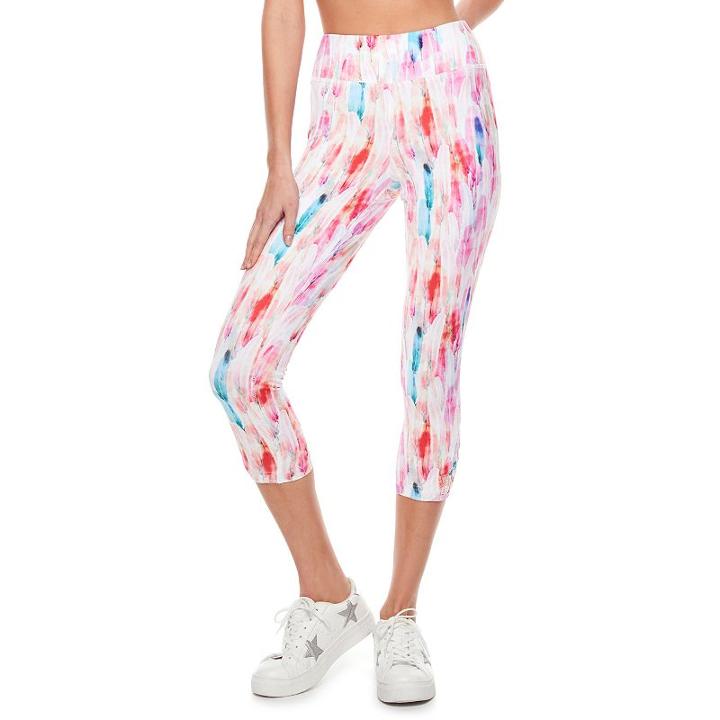 Madden Nyc Juniors' Macrame Inset Capri Leggings, Girl's, Size: Medium, Beige Over
