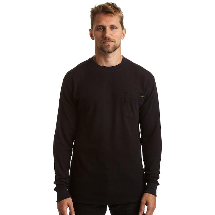 Men's Stanley Classic-fit Waffle-weave Thermal Pocket Tee, Size: Small, Black