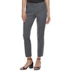 Juniors' Candie's&reg; Button Front Ankle Pants, Teens, Size: 3, Dark Grey
