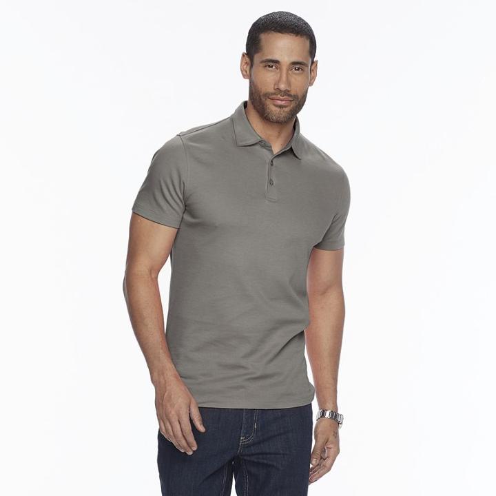 Men's Apt. 9&reg; Modern-fit Solid Polo, Size: Small, Dark Grey
