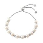 Sterling Silver Freshwater Cultured Pearl Bolo Bracelet, Women's, Size: 10