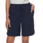 Women's Gloria Vanderbilt Jamy Sheeting Drawstring Shorts, Size: Small, Blue (navy)