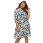 Plus Size Suite 7 Abstract Fit & Flare Dress, Women's, Size: 2xl, Natural