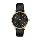 Timex Women's Metropolitan Skyline Leather Watch - Tw2r36400jt, Size: Medium, Black