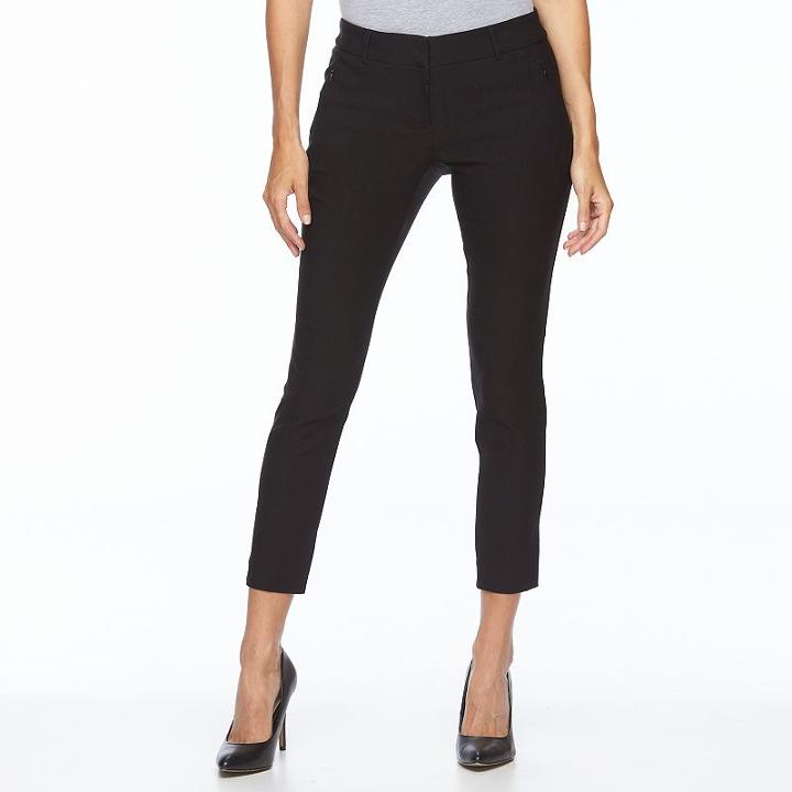 Women's Apt. 9&reg; Skinny Millennium Ankle Pants, Size: 8, Black