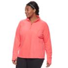 Plus Size Tek Gear Microfleece 1/4-zip Pullover Top, Women's, Size: 1xl, Brt Pink