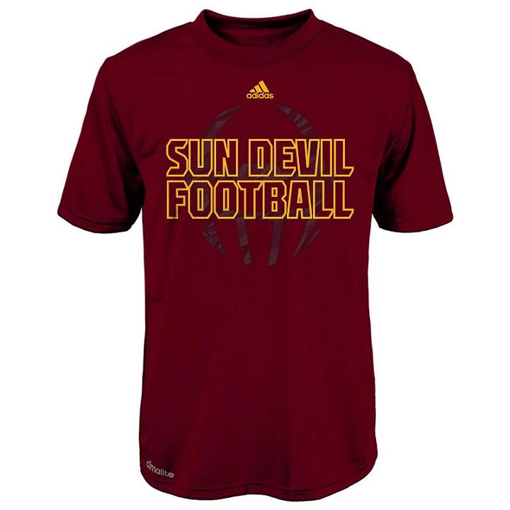 Boys 8-20 Adidas Arizona State Sun Devils Sideline Helmet Shock Energy Tee, Boy's, Size: L(14/16), Red