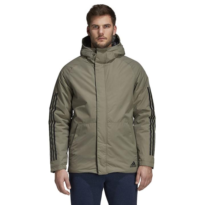 Men's Adidas Outdoor Xploric 3-stripe Slim-fit Hooded Jacket, Size: 3xl, Med Green