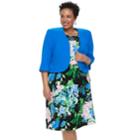 Plus Size Maya Brooke Floral Sleeveless Dress & Jacket Set, Women's, Size: 22 W, Med Blue