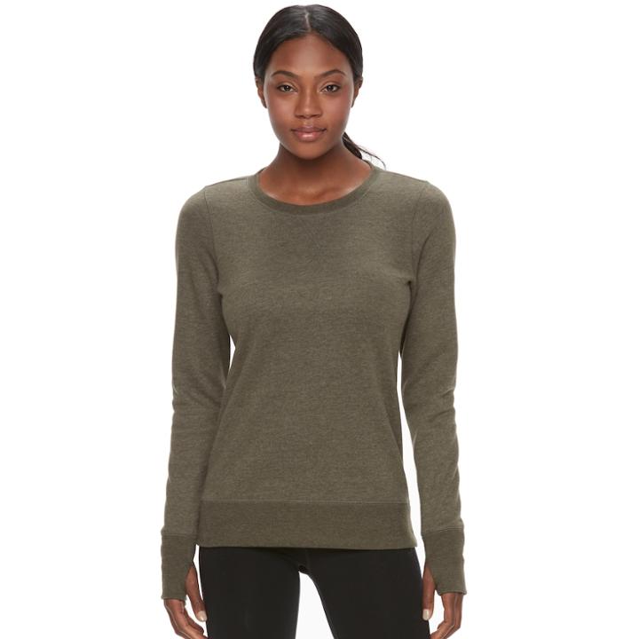 Women's Tek Gear&reg; Fleece Crewneck Sweatshirt, Size: Xs, Dark Green