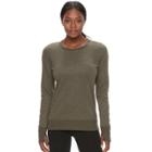 Women's Tek Gear&reg; Fleece Crewneck Sweatshirt, Size: Xs, Dark Green