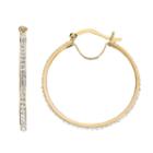 Chrystina Crystal 14k Gold Over Silver-plated Hoop Earrings, Women's, White