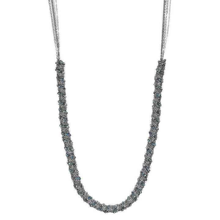 Simply Vera Vera Wang Blue Bead & Chain Wrapped Long Necklace, Women's