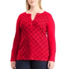 Plus Size Chaps Knit Top, Women's, Size: 3xl, Red