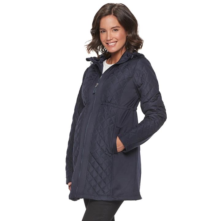Maternity A:glow Quilted Puffer Jacket, Women's, Size: Xl-mat, Dark Blue