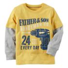 Boys 4-8 Carter's Father & Son Handyman Co. Mock-layer Graphic Tee, Size: 8, Yellow