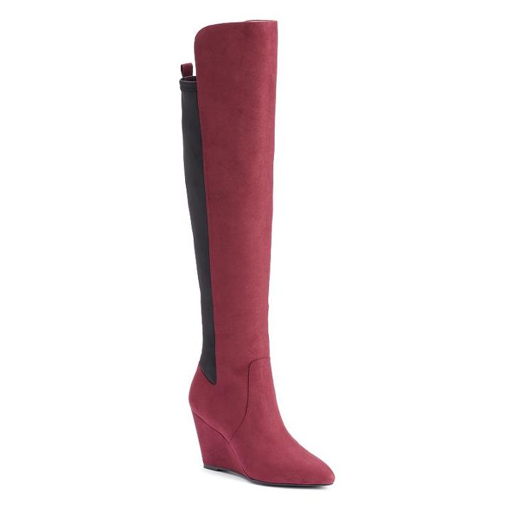 Style Charles By Charles David Earl Women's Over-the-knee Wedge Boots, Girl's, Size: 8, Red