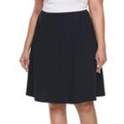 Plus Size Briggs Comfort Waistband A-line Skirt, Women's, Size: 1xl, Blue (navy)